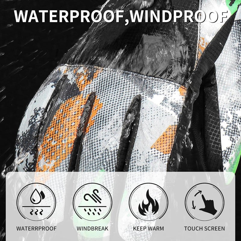Odtmger Ski Gloves,Winter Waterproof & Warm Snow Gloves for Parent Child Kids-Skiing,Cycling,Motorcycle,Running - Image 2